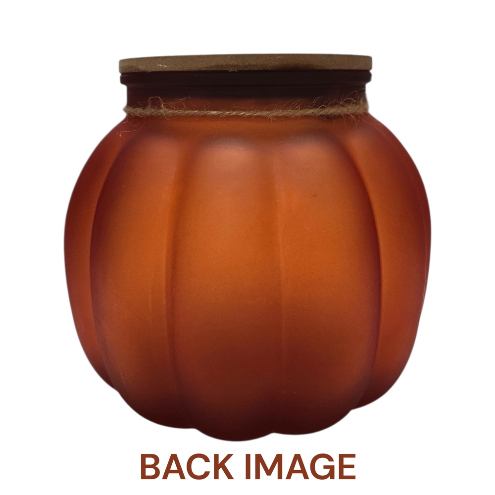 Orange Pumpkin Glass Jar with Lid - Picture 3 of 4